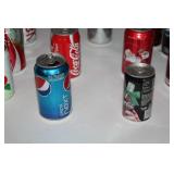 Collection of 22 Vintage Soda and Beer Cans including Coca-Cola, Pepsi, Dr Pepper, Shiner
