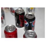 Collection of 22 Vintage Soda and Beer Cans including Coca-Cola, Pepsi, Dr Pepper, Shiner