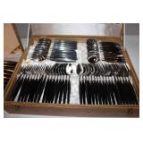 Stainless Steel Flatware Set with Black Handles in Presentation Cases
