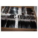 Stainless Steel Flatware Set with Black Handles in Presentation Cases