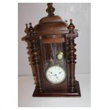 Antique Wooden Mantel Clock with Roman Numeral Dial