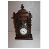 Antique Wooden Mantel Clock with Roman Numeral Dial