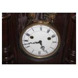 Antique Wooden Mantel Clock with Roman Numeral Dial