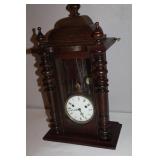 Antique Wooden Mantel Clock with Roman Numeral Dial