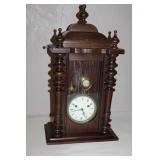 Antique Wooden Mantel Clock with Roman Numeral Dial
