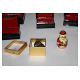Holiday Trinket Boxes and Decor Set with Christmas Tree and Santa Figurine