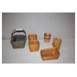 Collection of 6 Woven Baskets Assorted Styles and Sizes