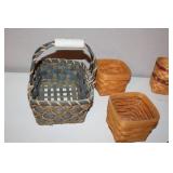 Collection of 6 Woven Baskets Assorted Styles and Sizes