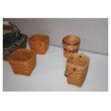 Collection of 6 Woven Baskets Assorted Styles and Sizes
