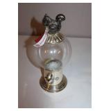 Metal and Glass Squirrel-Themed Nut Dispenser