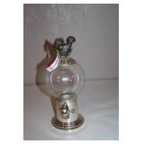 Metal and Glass Squirrel-Themed Nut Dispenser