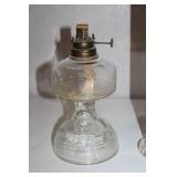 Vintage Glass Oil Lamp and Galileo Thermometer Set