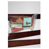 Wooden Bed Rails with Vintage Matchbook Collection and Hardware