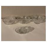 Set of 4 Vintage Cut CrystalBowls and Dishes Assorted Patterns