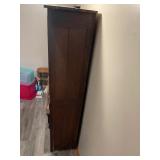 Antique Wooden China Cabinet Hutch with Glass Doors and Drawers