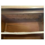 Antique Wooden China Cabinet Hutch with Glass Doors and Drawers
