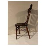 Antique Wooden Spindle Back Chair with Decorative Crest Rail