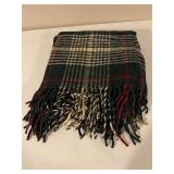 Plaid Fringe Wool Throw Blanket