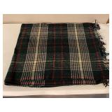 Plaid Fringe Wool Throw Blanket