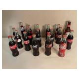 Collection of 18 Vintage Glass Soda Bottles: Coca-Cola, Pepsi & Others