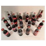 Collection of 18 Vintage Glass Soda Bottles: Coca-Cola, Pepsi & Others