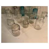 Collection of 15 Vintage Glass Canning Jars Wire Top Varieties