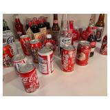 Collection of Coca-Cola, Soda, and Beer Bottles and Cans - Vintage and Modern