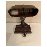 Antique Photo Album with Victorian Photographs and Vintage Desk Lamp