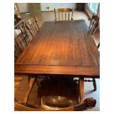 Wood Dining Table with 6 Chairs