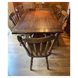 Wood Dining Table with 6 Chairs