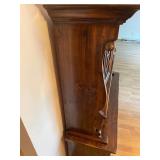 Vintage Wood Hutch with Glass Display and Storage Drawers