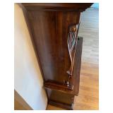 Vintage Wood Hutch with Glass Display and Storage Drawers