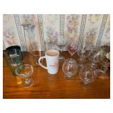 Assorted Drinkware and Blue & White Shakespeare Country Dishware Set