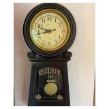 Vintage Wall Regulator Pendulum Clock with Glass Front