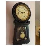 Vintage Wall Regulator Pendulum Clock with Glass Front