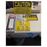 Collection of Vintage Metal Signs and License Plates