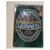 Collection of 4 Metal Signs Including No Parking, Zoo Warning, Guinness, and Can