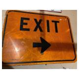 Collection of 8 Vintage and Retro Metal Signs Including Exit, Chevrolet, and Advertising