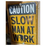 Collection of 8 Vintage and Retro Metal Signs Including Exit, Chevrolet, and Advertising