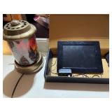 Vintage Rotating Forest Scene Lamp and Digital Photo Frame