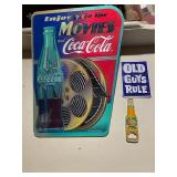 Coca-Cola Movie Tin Signs, Old Guys Rule Magnet, and Crazy Sista Bottle Opener Set