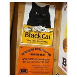 Vintage Black Cat Virginia Cigarettes and McBroom Construction Metal Signs