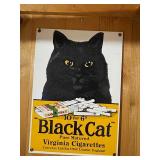 Vintage Black Cat Virginia Cigarettes and McBroom Construction Metal Signs