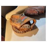 Pair of Vintage Baseball Gloves - Hutch and Rawlings