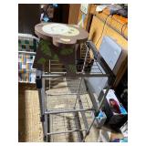 Monkey Face Wooden Child Stool and 3-Tier Metal Storage Rack