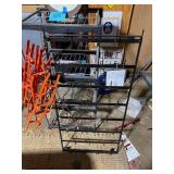 Metal Retail Display Rack with Assorted Shelves and Hooks