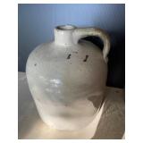 Antique Stoneware Jug and Glass Butter Churn with Hand Crank