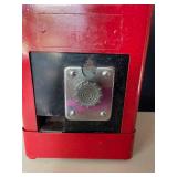 Vintage Red Metal Coin-Operated Candy or Gumball Vending Machine