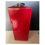 Vintage Red Metal Coin-Operated Candy or Gumball Vending Machine