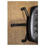 Black Faux Leather Rolling Office Chair with Armrests